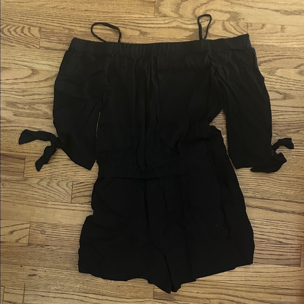 Splendid Black Off-Shoulder Jumpsuit
